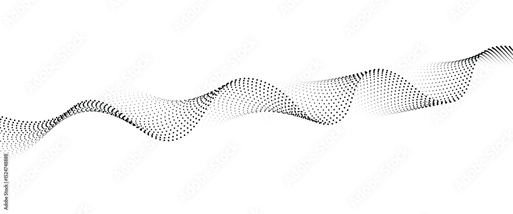 Aufkleber Flowing Dot Wave halftone gradient pattern on transparent background	
