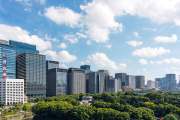 都心から望む大手町・丸の内の都市景観