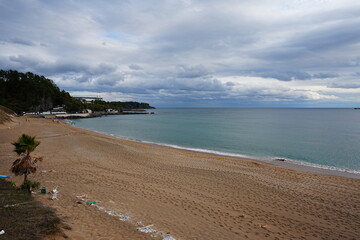 wonderful seaside view with charming clouds
