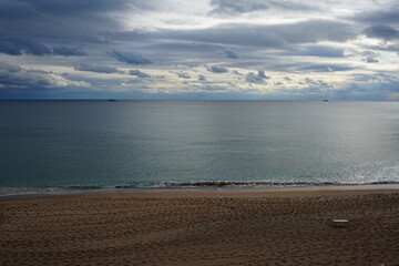 wonderful seaside view with charming clouds
