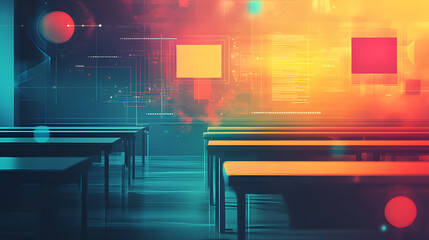 Modern education abstract background for e-learning and digital classroom reflecting the dynamic shift towards technology-driven learning with modern abstract design and digitally inspired elements.