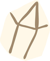 Cute Rune Stone with Magic Symbol Illustration, Kawaii Witchcraft Clipart

