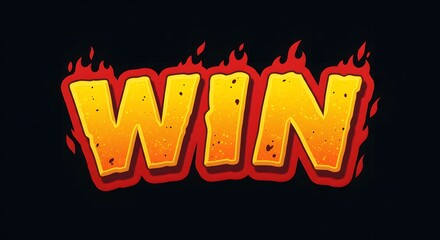 Ignite Your Winning Spirit Fiery 'Win' Text Effect Design