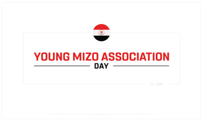 Young Mizo Association Day on white background, Typographic Design of Young Mizo Association Day, Vector Design of Young Mizo Association Day, Young Mizo Association Day Design, YMA Typographic Design