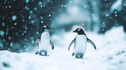Obraz premium Penguins in Snow