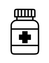 vector illustration of medicine bottle on white background