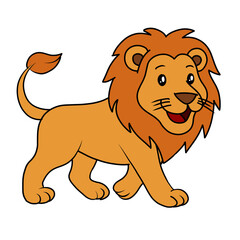 Obraz premium animal Lion Coloring Pages For Kids. Lion Coloring Book Printable. Lion Icon.white isolated background