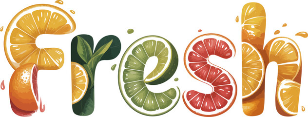 Fresh citrus fruits illustration for healthy lifestyle and summer vibes with orange lime grapefruit 100 editable stock vector illustration © Ghulam