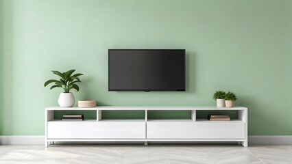 Modern minimalist living room with flat screen tv
