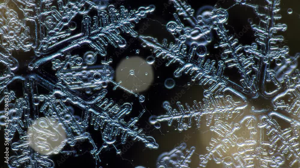Poster close up snowflake patterns ice crystal nature design macro photography