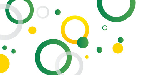 Green and yellow circle banner background. Vector abstract graphic design banner pattern background template.