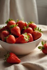 fresh strawberries in a bowl