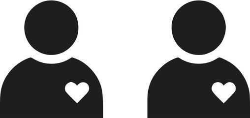 People Icons with Heart Symbol: Illustration