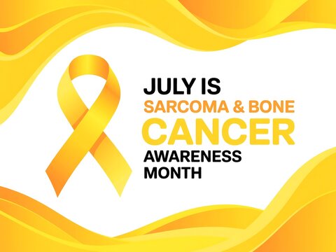 Sarcoma and Bone Cancer Awareness Month in July with Yellow Ribbon - Powered by Adobe