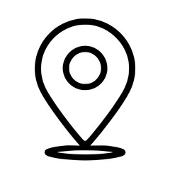 Clean Line Art Location Pin Icon &ndash; Modern GPS Symbol for Maps, Navigation, and Web Interfaces