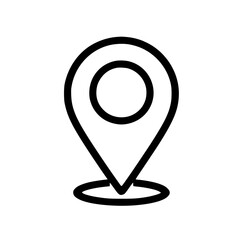 Clean Line Art Location Pin Icon – Modern GPS Symbol for Maps, Navigation, and Web Interfaces