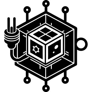 Network API endpoint plug icon vector illustration