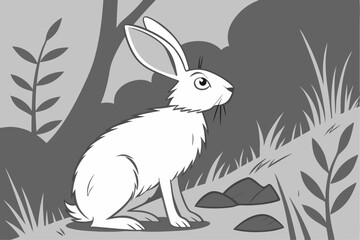 Hare in the Shadows: A Monochrome Moment