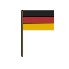 A flag with a black, red, and yellow stripe