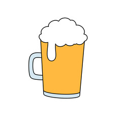 A cartoon mug with foam on top of it