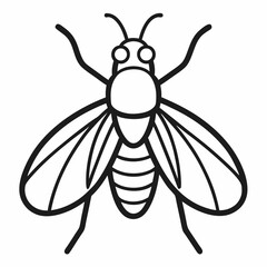 Tsetse fly outline icon on white background