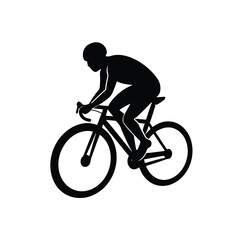 Obraz premium Cyclist Race Clean Black Vector Silhouette