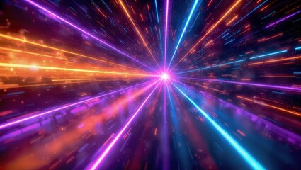 Obraz premium Abstract Light Speed Streaks Colorful Background