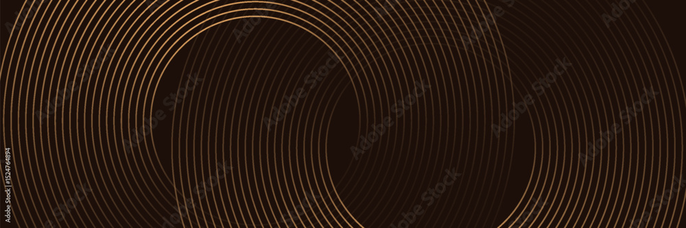 Aufkleber 3d brown lines techno abstract background overlap layer on dark space with circles shapes effect dec