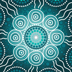 Fototapeta premium A digitally crafted work influenced by the intricate dot techniques of Aboriginal art