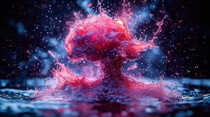 Fototapeta premium Creative brain with colorful splashes and pens, explosion of ideas, brainstorming for solutions, positive thinking, 