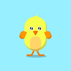 Vector image of cute cartoon chicken.