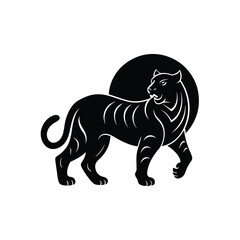 Obraz premium Lunar New Year Tiger Elegant Vector Silhouette