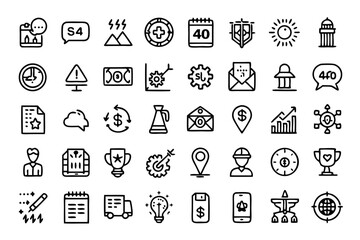 Fototapeta premium Editable stroke outline strategy icon design isolated on transparent background