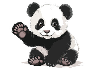 panda bear with bamboo