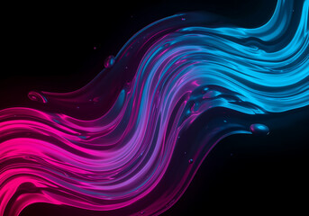 8K Ultra HD Abstract Background with Swirling Neon Gradients and Liquid Metal Texture in HDR
