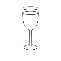 A glass of water is drawn in a simple style