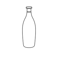 A bottle of milk is drawn in black and white
