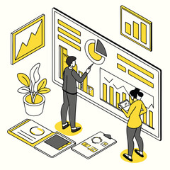 Business Data Visualization – Vector Illustration - Adobe Illustrator Artwork