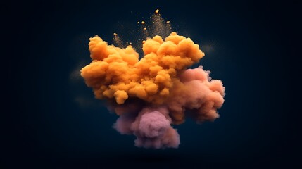 Fototapeta premium Colorful abstract cloud formation of vibrant colors floating in darkness