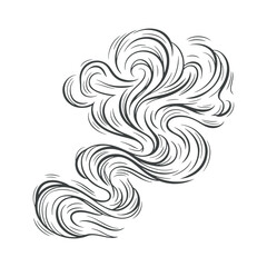 A hand drawing of a wind line with doodle-style design.