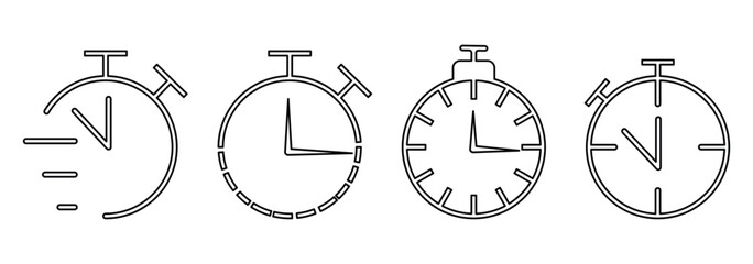 Stopwatch icon set . timing icon. eps 10.