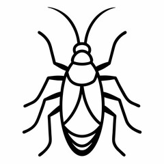 Cockroach outline icon on white background