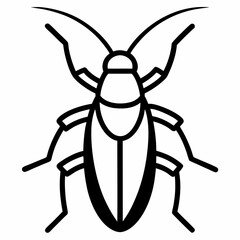 Cockroach outline icon on white background
