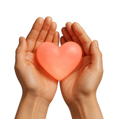 Glowing Heart Hands Embrace PNG