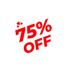 White Tag with 75% Discount Marking, Minimal White Shape PNG Showing 75% Off, 75% Sale Highlighted on White Label