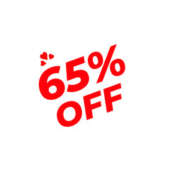 White Tag with 65% Discount Marking, Minimal White Shape PNG Showing 65% Off, 65% Sale Highlighted on White Label