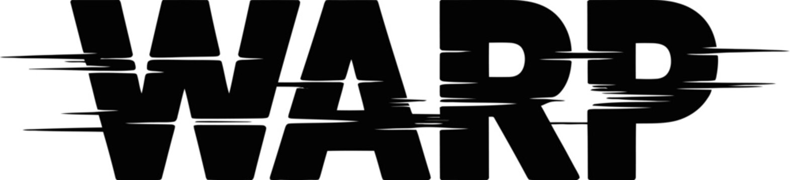 Warp text effect design template creative graphic resource for motion speed distortion and transformation editable stock vector illustration