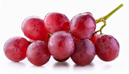 bunch of red grapes isolated on white background
