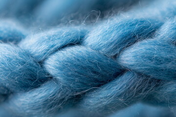 Fototapeta premium Chunky yarn braid with a soft matte texture and subtle twists, conveying warmth and coziness. Ideal for eco-friendly branding, knitting promotions, and textile-themed visuals.