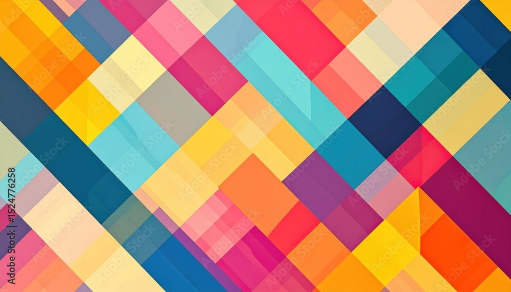 Poster vibrant abstract color patterns digital art contemporary design studio environment aerial view creat